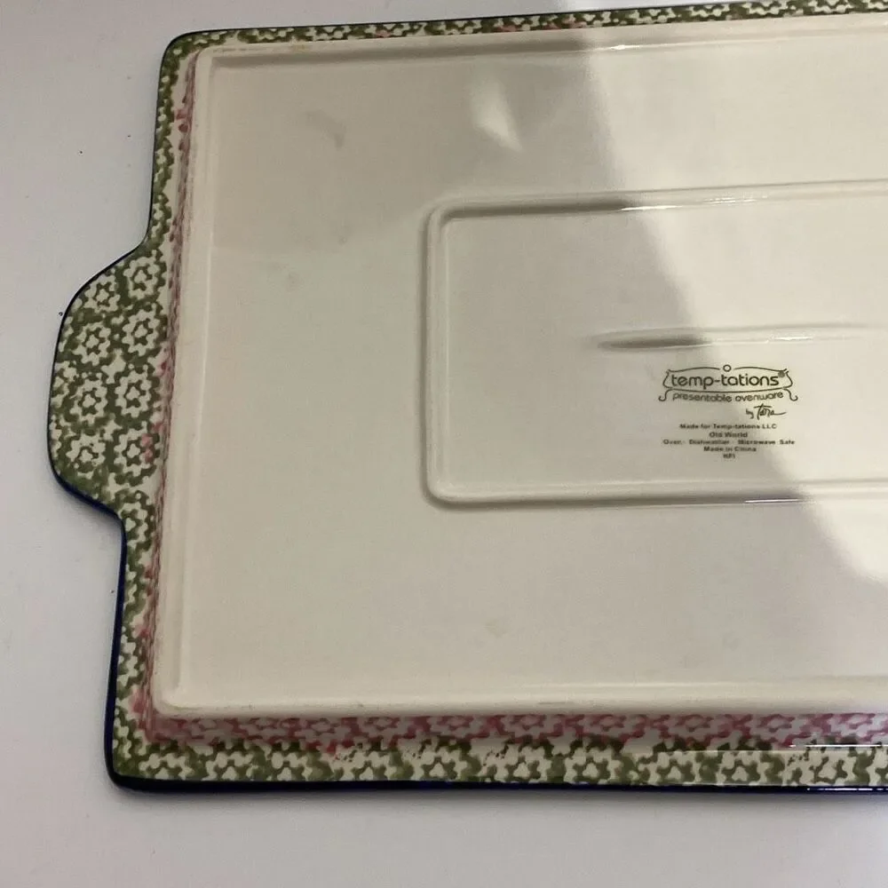 Temp-tations Multicolor Presentable Ovenware By Tara Rectangular Baking Pan Dish
